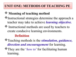 Effective Methods of Teaching Physical Education: Student and Teacher ...