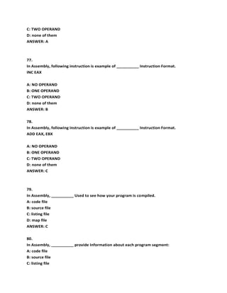 Computer Assembly MCQ | PDF