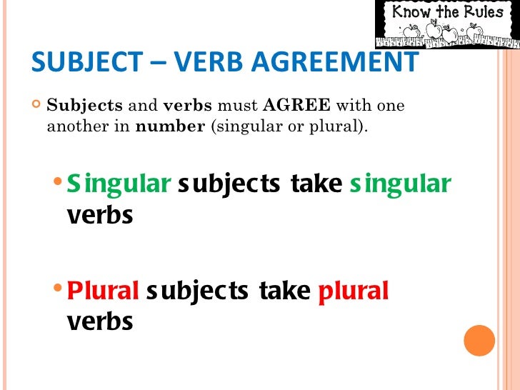 Subject verb agreement