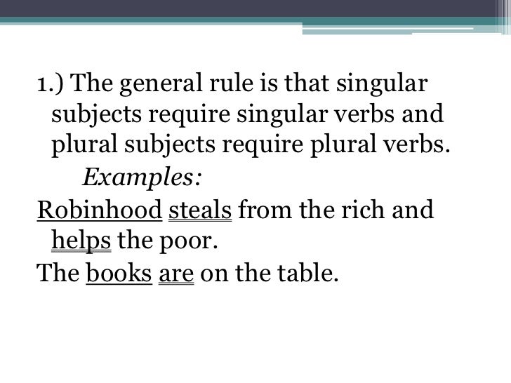 subject verb agreement verb agreement