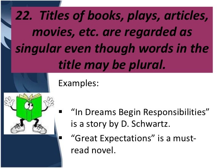 Subject verb agreement