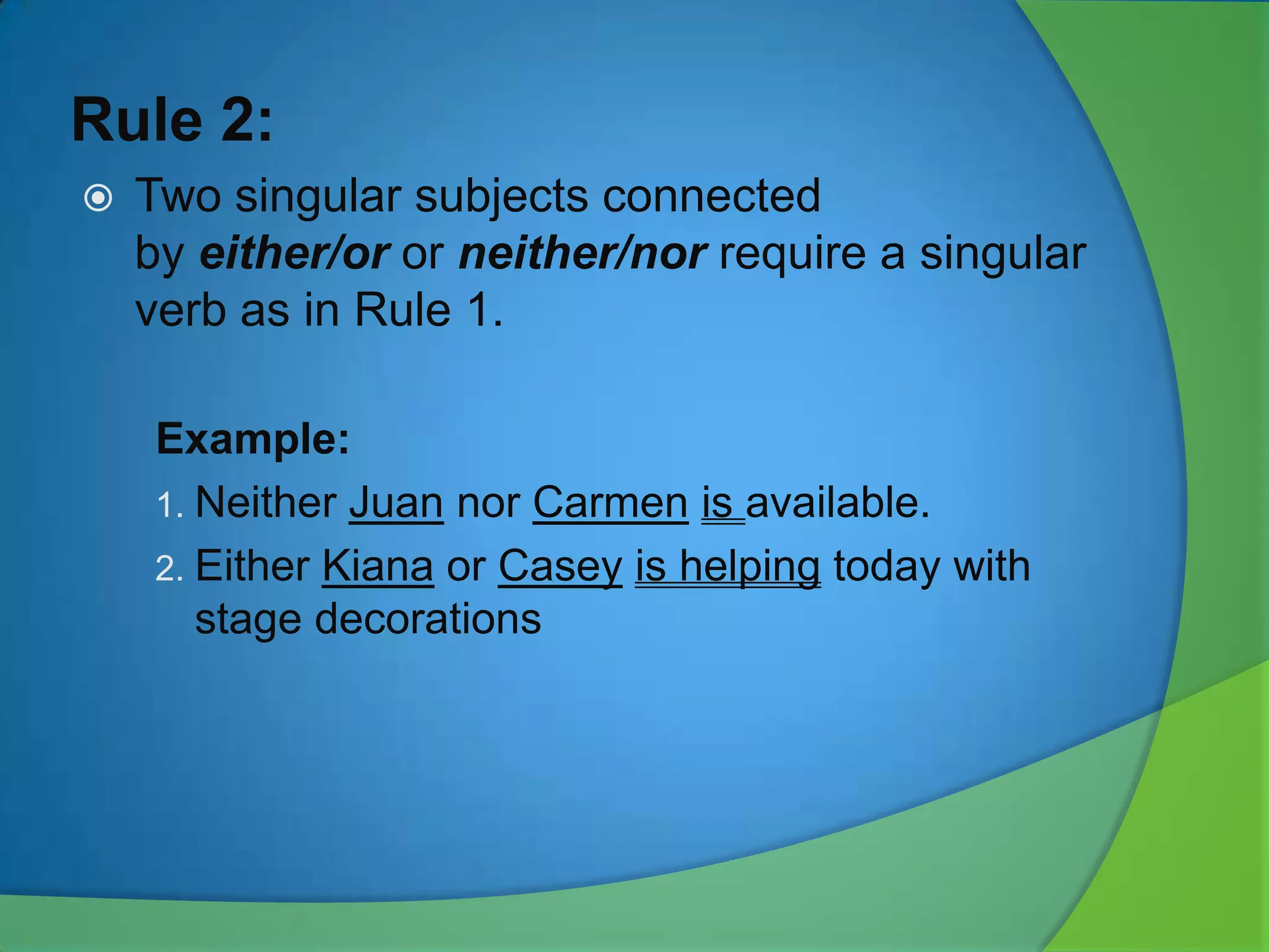 Subject-Verb Agreement | PPTX