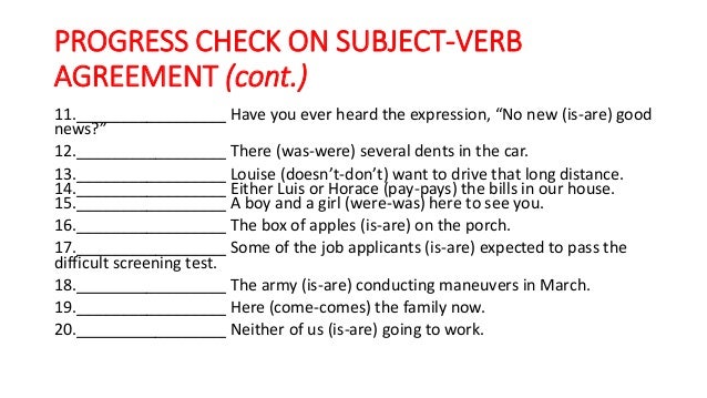subject verb agreement check