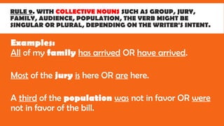 Collective Intent Subject-verb agreement_ENglish 10 Powerpoint | PPTX