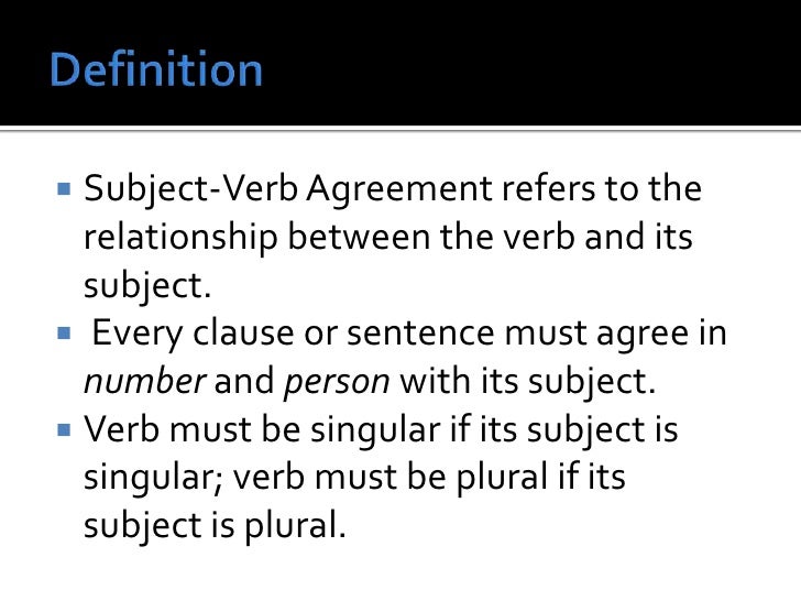 ex of subject verb agreement