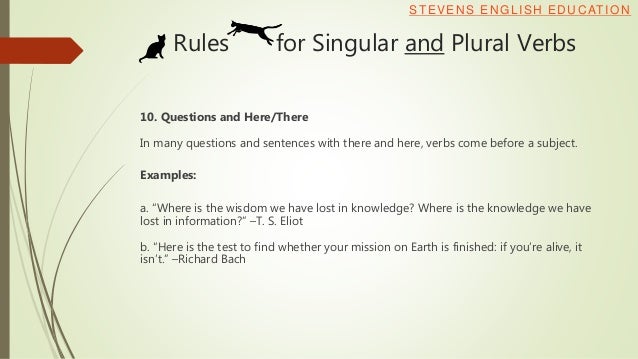 Subject verb agreement with explanations, examples and exercises