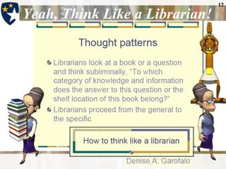 12

Yeah, Think Like a Librarian!
 