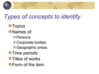 Subject analysis, an introduction | PPT