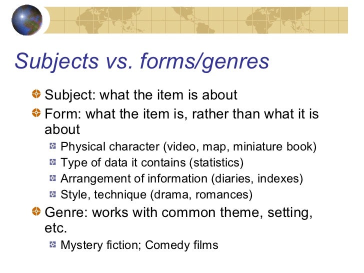 Subject Analysis An Introduction