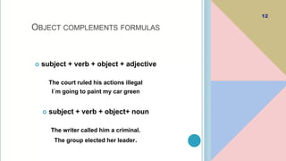 SUBJECT AND OBJECT COMPLEMENT FOR GRADE 6 | PPTX