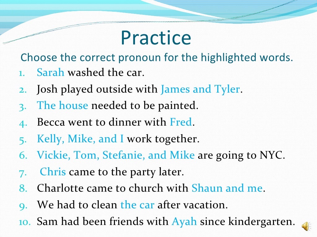 Subject And Object Pronouns
