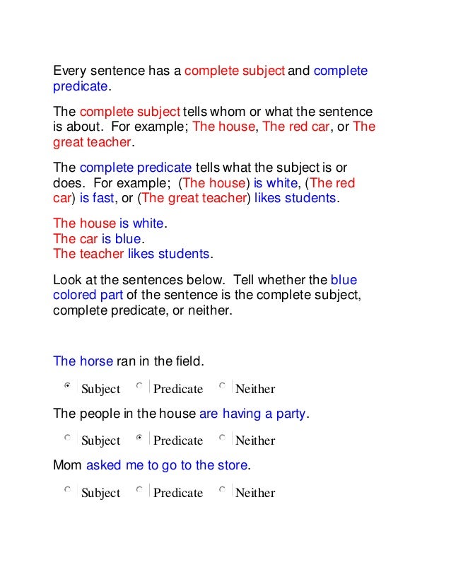 subject-and-predicate