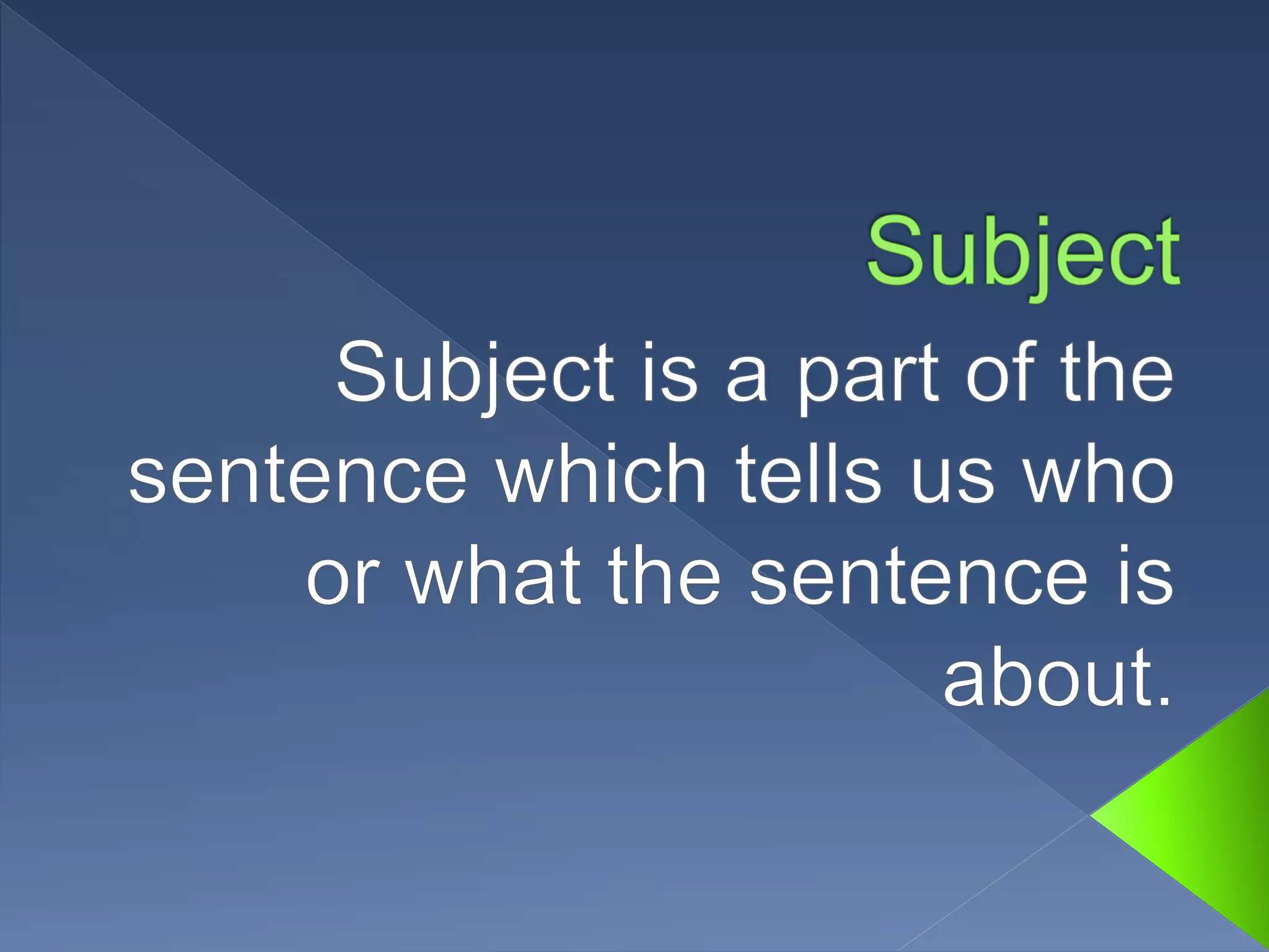 Subject and predicate PPTX
