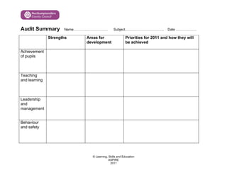 Subject audit summary_2011[1]