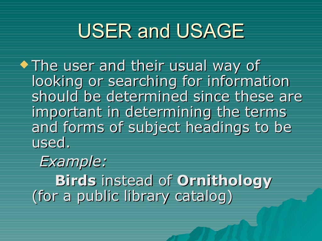 Subject cataloging a review