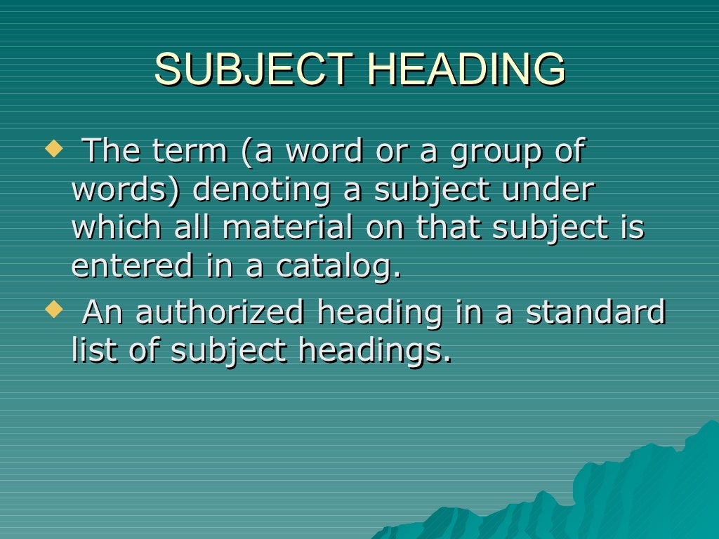 Subject cataloging a review