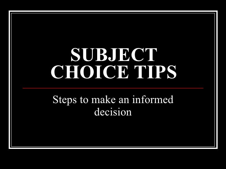 Subject Choices