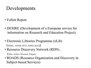 Subject gateway knowledge organisation