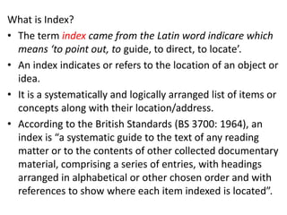 Sentence Index Subject Indexing & Techniques | PPTX