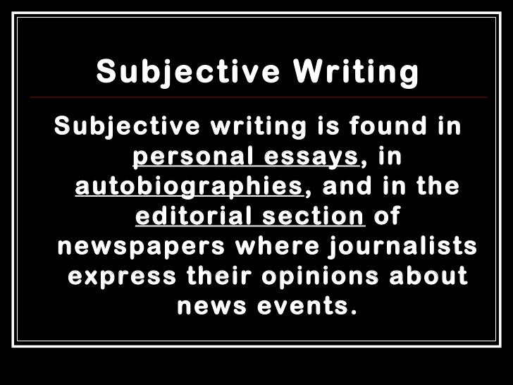 subjective descriptive essay examples