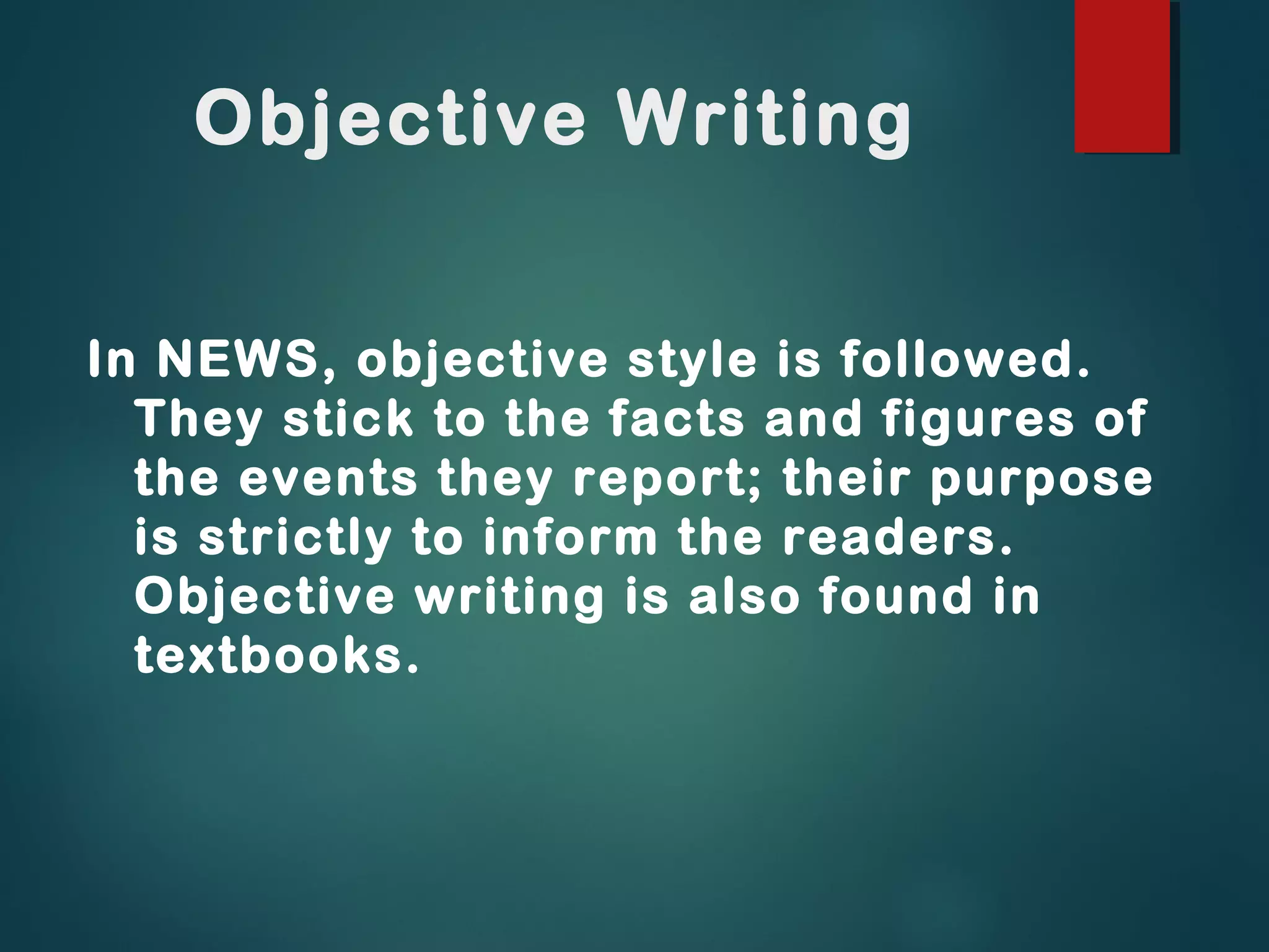 Subjective & Objective Writing Skills | PPT