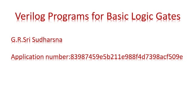 Verilog programs for basic logic gates