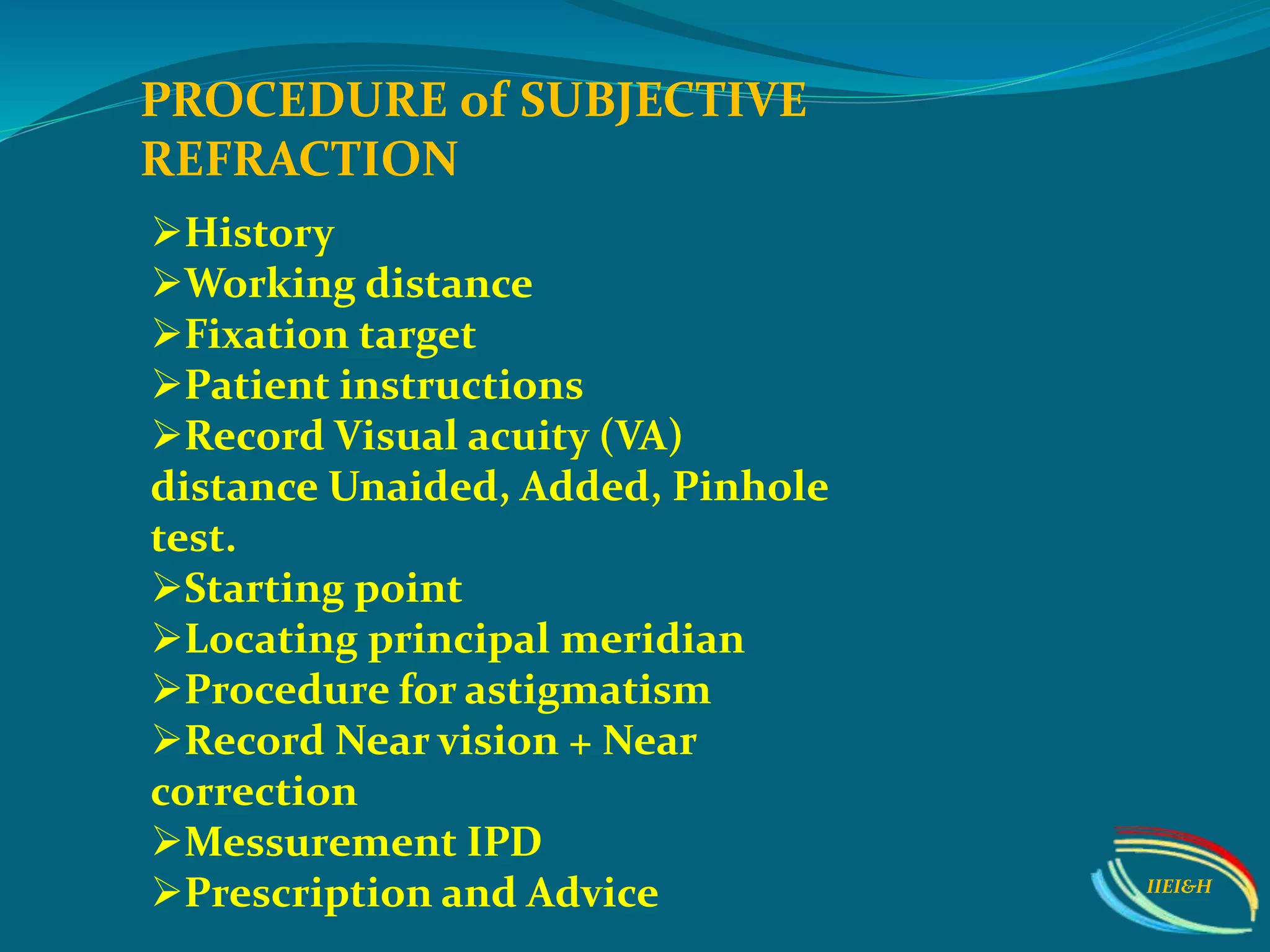 Subjective refraction | PPTX