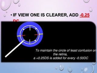 • IF VIEW ONE IS CLEARER, ADD -0.25
DC
 