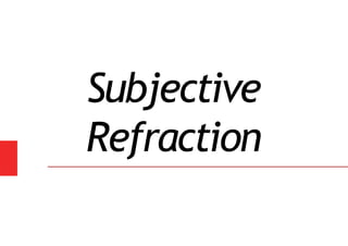 Subjective
Refraction
 