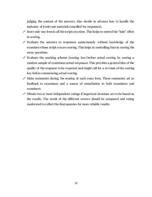 Subjective essay