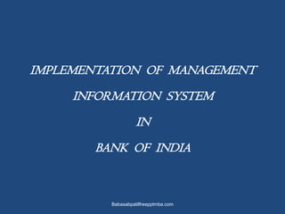 management information system  MIS MBA PPT 