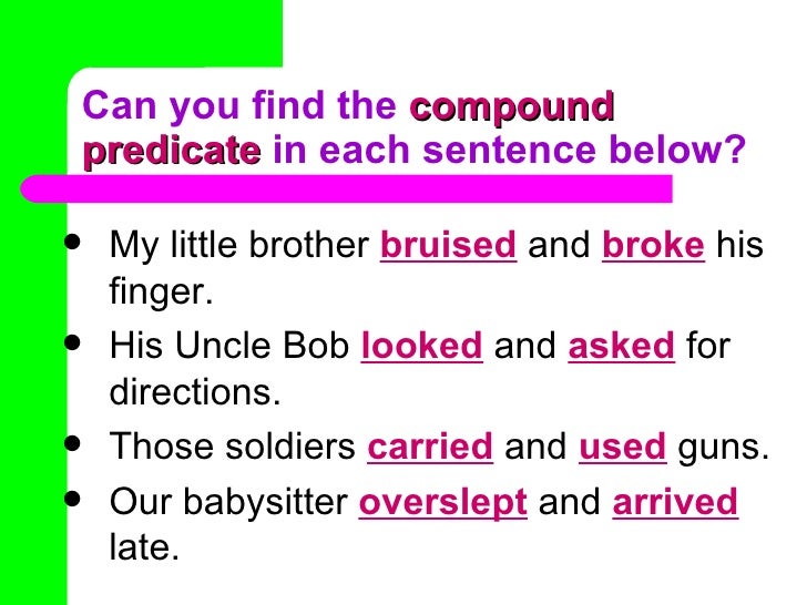 Identifying Subjects and Predicates