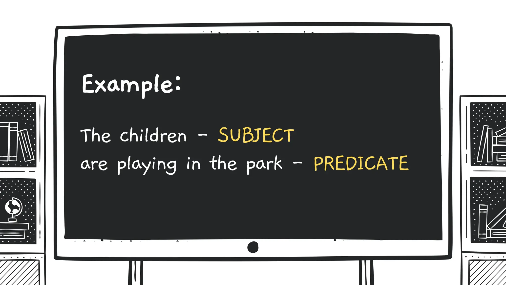 The children - SUBJECT
Example:
are playing in the park - PREDICATE
 