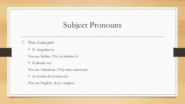 Subject Pronouns