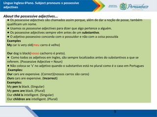 Subject pronouns X possessive adjectives.ppt