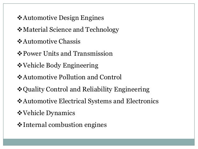 Automobile engineering subjects Clearance