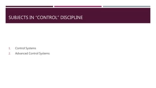 Subjects in Electrical and Electronics Engineering | PPTX