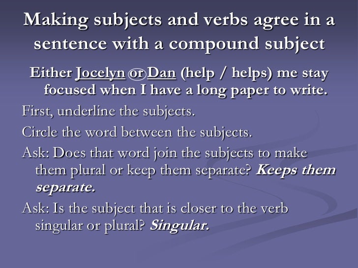 Subject Verb Agreement