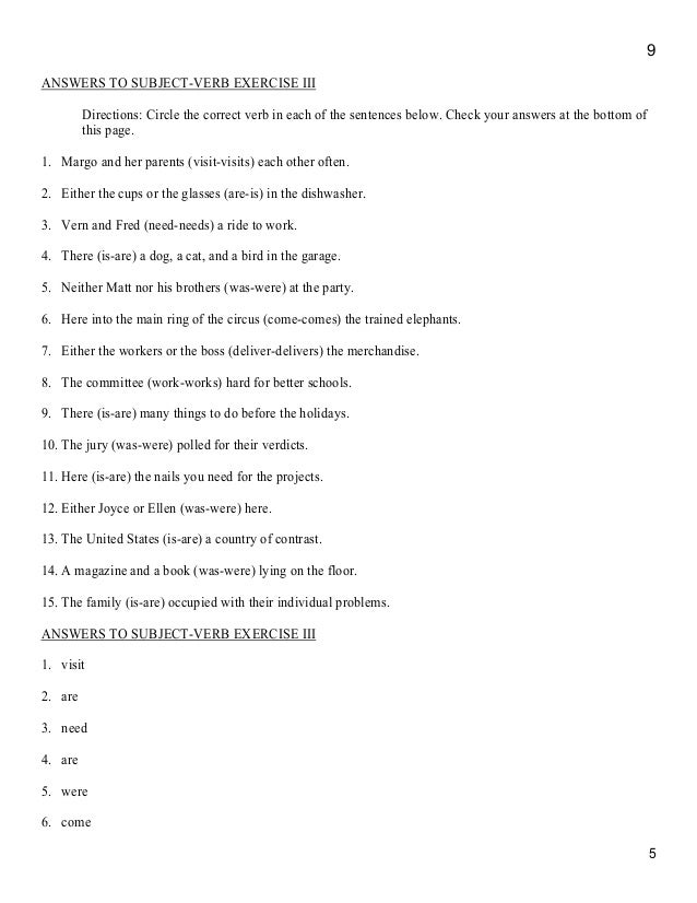 subject verb agreement check