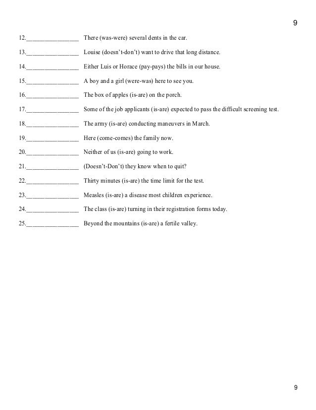 subject verb agreement check