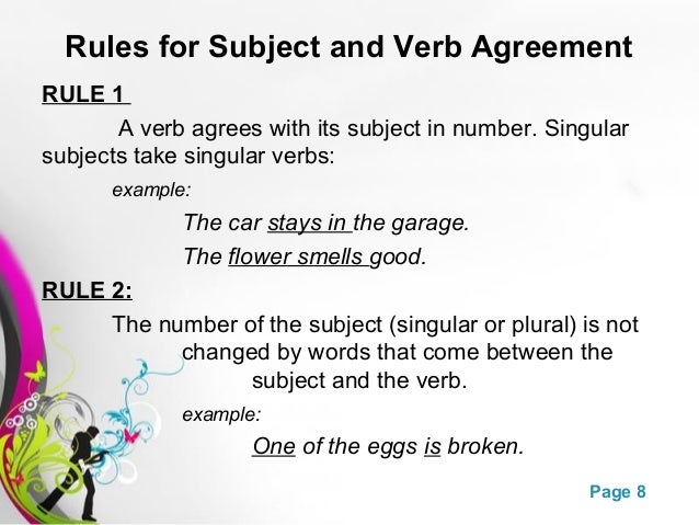 Subject verb agreement thesis
