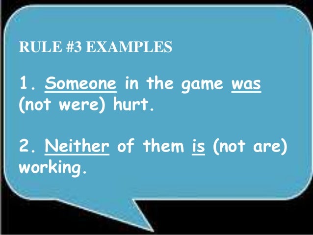 ex of subject verb agreement
