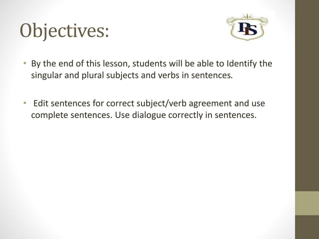 subject verb agreement قثشممغ لخخي بخق غخع | PPTX