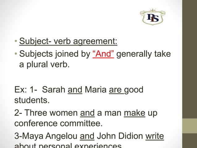 subject verb agreement قثشممغ لخخي بخق غخع | PPTX