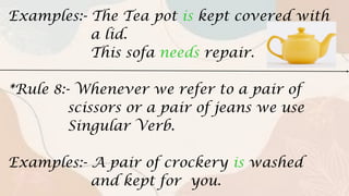 Pot Veb Subject verb agreement.pptx with all rules | PPTX