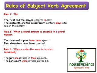 Subject verb agreement inquisitive minds
