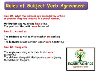Subject verb agreement inquisitive minds
