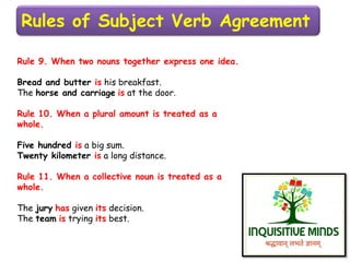Subject verb agreement inquisitive minds