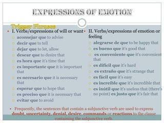 Expressions of Emotion  Trigger Phrases ,[object Object]