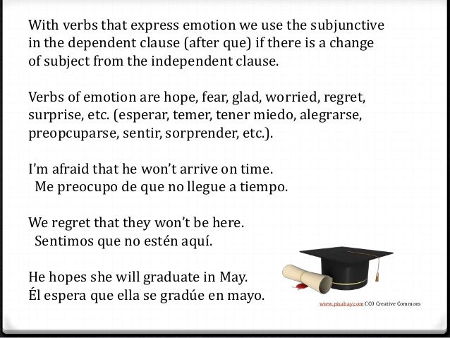 Subjunctive with verbs of emotion